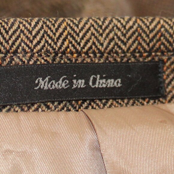 Houndstooth Blazer Brown Patches on Elbows Size 40 Slim 100% Lamb's Wool - Picture 3 of 13